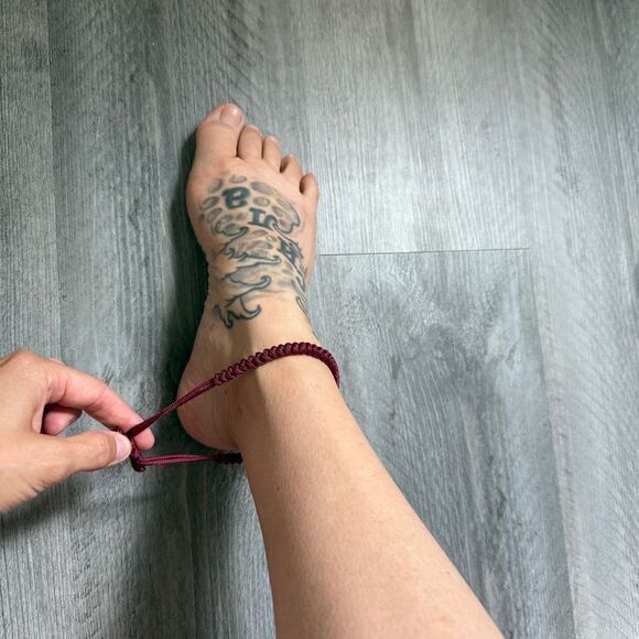 Anklet NEW Wine Maroon Snake 95 Paracord Adjustable USA Handmade - Picture 5 of 5